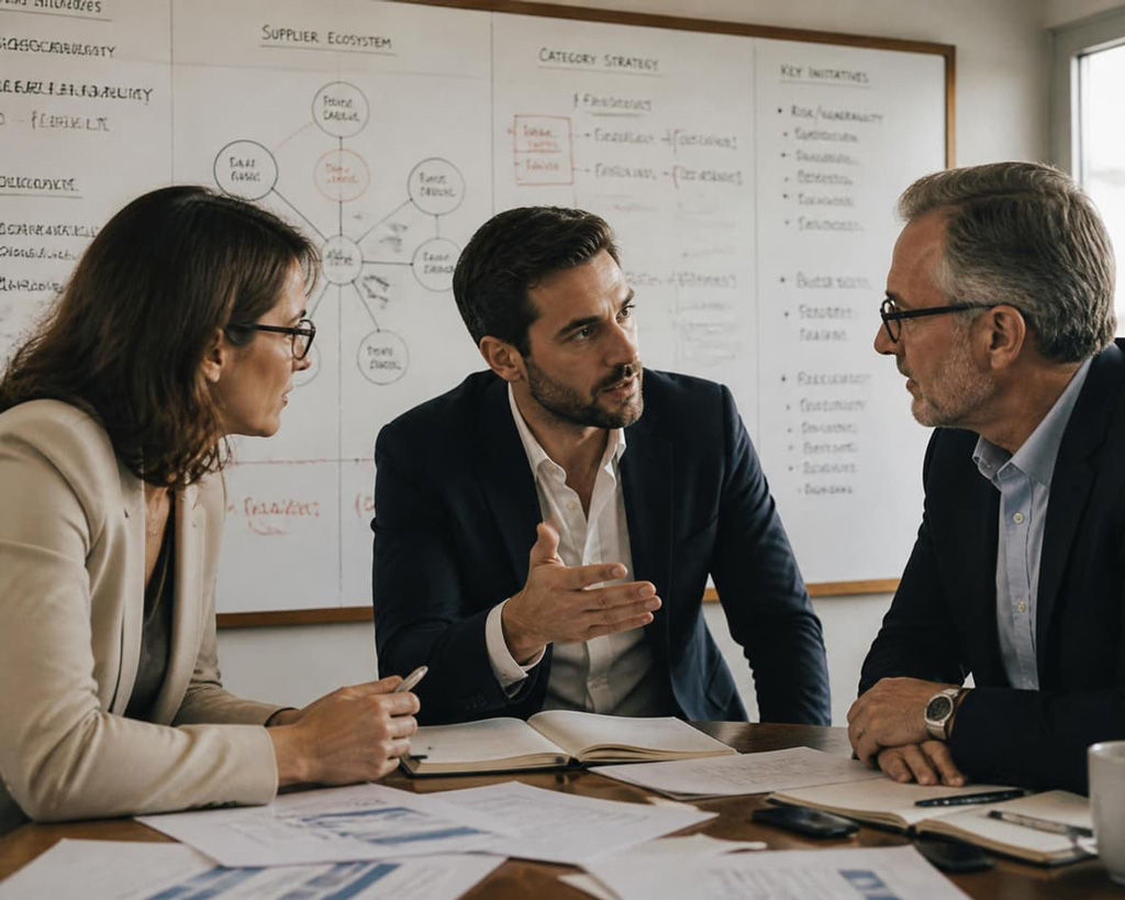 Candor consultants working through a supplier network map with a client team