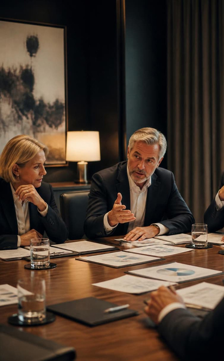 Senior executives reviewing strategy